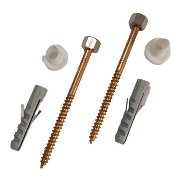 Par Tornillos P/inodoro-bidet De 8 Cm Completo De Bronce 0