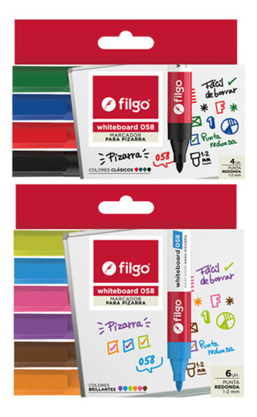 Combo Fibron Para Pizarra Filgo 058 En Estuches X10 Colores 0 Combo Fibron Para Pizarra Filgo 058 En Estuches X10 Colores 0