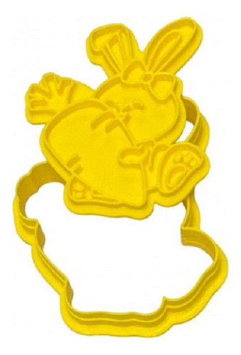 Cortador E Marcador Coelho Da Páscoa Sentado Com Cenoura 7cm 0