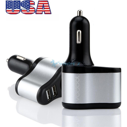12v Dual Usb Coche Cargador Mechero Socket Splitter Adaptado 0