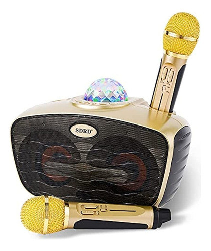 Máquina De Karaoke Bluetooth Con 2 Micrófonos Inalámbricos, 0