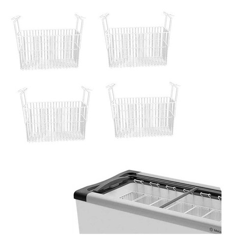 Kit 7 Cesto Com 14 Separador Frutas Picolé Freezer Metalfrio 0