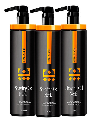 Kit 3 Shaving Gel De Barbear Nerk Embaixador 750ml 0