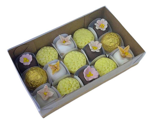 10 Caixa Com Visor Kraft 15 Doces - Kraft 10,5x4x17,5 Id5048 0