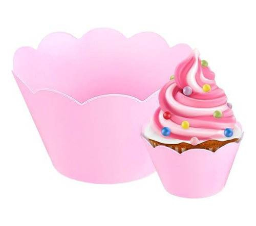 12 Unidades - Saia Para Cupcake - Rosa Candy 0