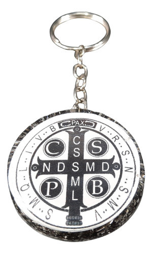 Orgonita Llavero Circular Con Cruz De San Benito 0