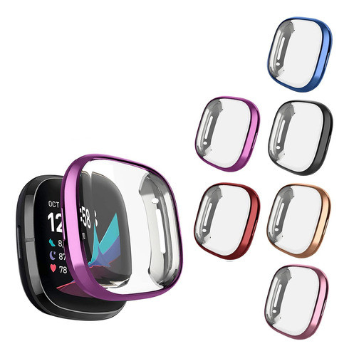 Funda Protector Pantalla Fitbit Sense / Versa 3 Tpu Pack X6 0