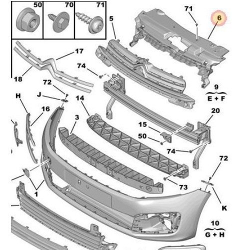 Soporte Rango Paragolpes Citroen C-elysee 0