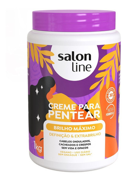 Creme Para Pentear Salon Line Brilho Máximo 1kg 0