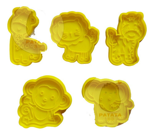 Cortante Galletita Fondant Animales De La Selva Zafari X 5 U 0