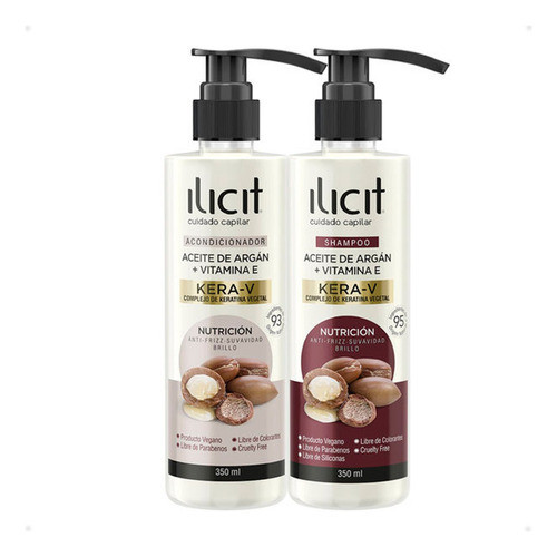Pack Shampoo + Acondicionador Ilicit Kera-v Argan + Vit E 0