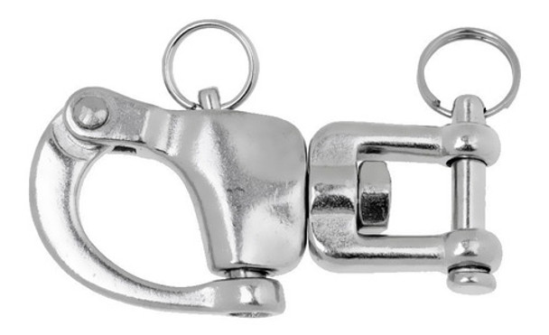 Mosquetão Manilha Tubarão Em Aço Inox 132 Mm Com Trava 0