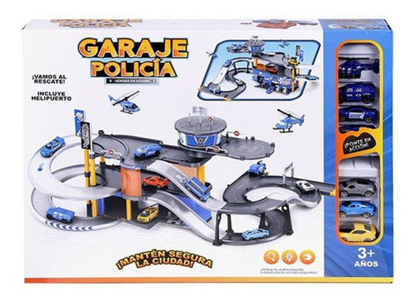 Garaje Estación De Policía Con Vehículos Y Helicóptero 0