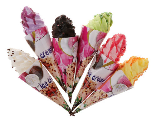 6 Pces Artificial Sorvete Cone Simulação Realista Comida 0