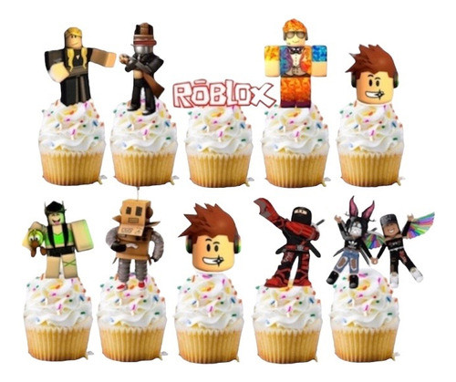 Pack 12 Toppers Para Cup Cake Roblox 0