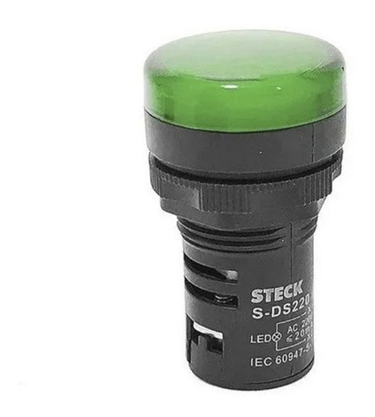 Sinaleiro De Led Steck 220v Verde  L20-dr2-r 0 Sinaleiro De Led Steck 220v Verde  L20-dr2-r 0