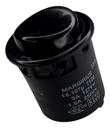 Interruptor Redondo Dupla Função Preto Vedado - 101052166 0