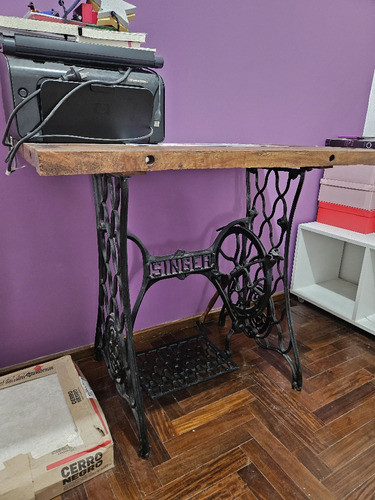 Mesa Algarrobo Y Hierro Modelo Singer 0