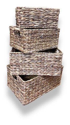 Cesto De Mimbre Rectangular X4 0