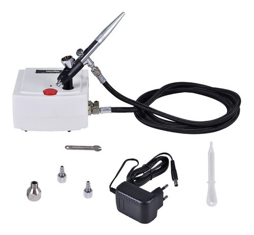 Aerógrafo Profissional Com Minicompressor Bivolt Kit Vonder 0