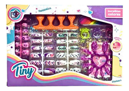 Set Infantil Uñas Tiny Fantasy Sticker Lima Separador Uñas 0
