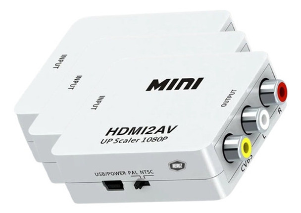 Kit 3 Adaptador Conversor Novo Hdmi X Avi Rca Saida Antiga 0