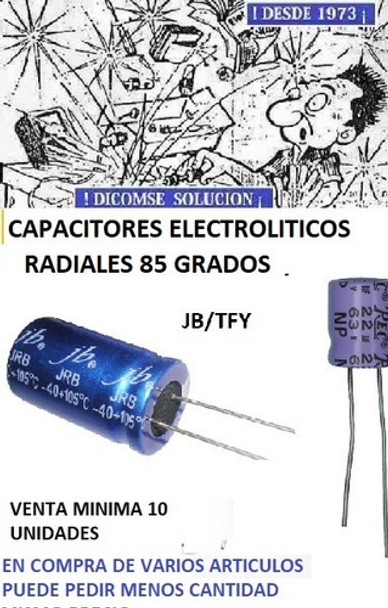 Capacitor Electrolitico Radial Mini 1 Uf X 250v X 20 Unid 0