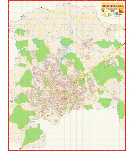 Mapa Da Cidade De Sorocaba 120 X 90 Cm Dobrado 0