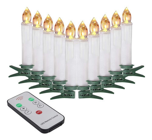 Houdlee - Velas Led Sin Llama Con Mando A Distancia Y Clips 0