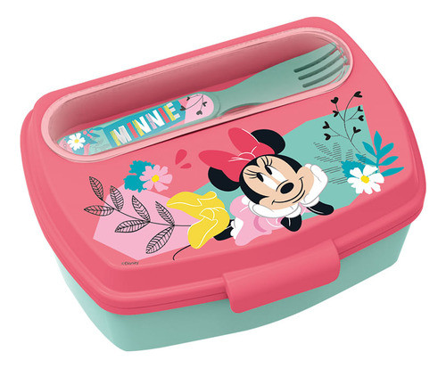 Sandwichera Rectangular Y Cubiertos Minnie Mouse 0