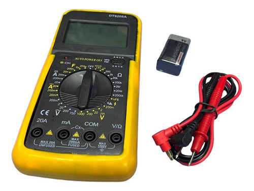 Tester Digital Multimetro Dt-9205 A Con Capacimetro 0