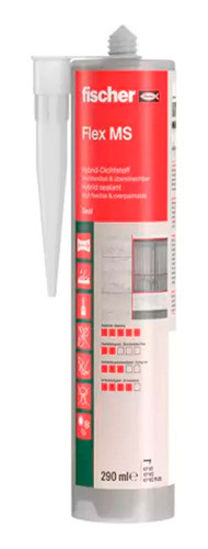 Sellador Adhesivo Híbrido Ms Flex Gris Fischer Cartuch 290ml 0