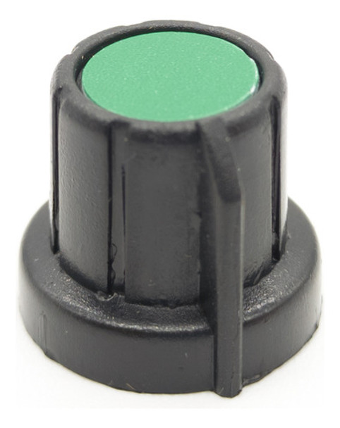 5 Perillas Potenciometro Verde Osc 17mm X 14mm Eje Estriado 0