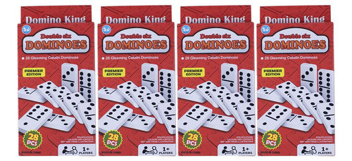 4 Caixa Domino Branco Peças De Plástico Tradicional 0