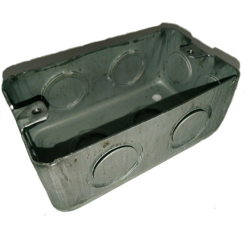Caja Luz Rectangular 5x10 Chapa Galvanizada Por 10 Unidades 0