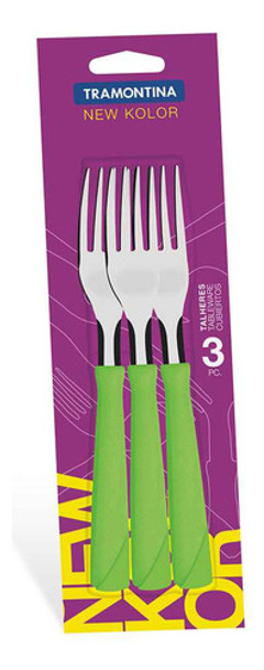 Juego De Cubertería Tramontina Verde 3 Piezas Acero Inoxida 0