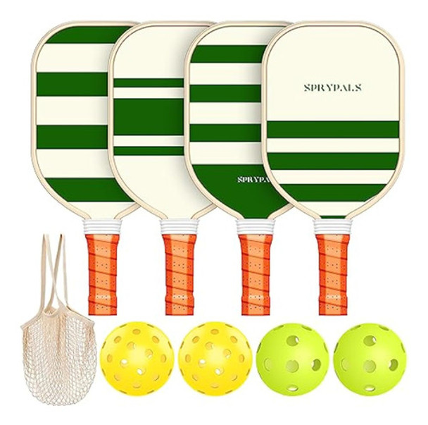 Sprypals Pickleball - Juego De 4 Palas De 0
