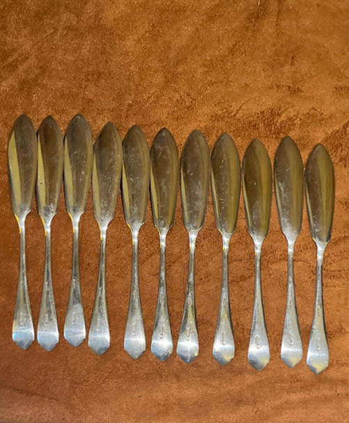 Cuchillos Pescado Antiguos Ingleses Sheffield Baño Plata 11 0