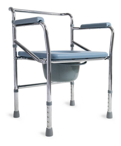 Inodoro Portátil Plegable Cromado Regulable Con Respaldo 0