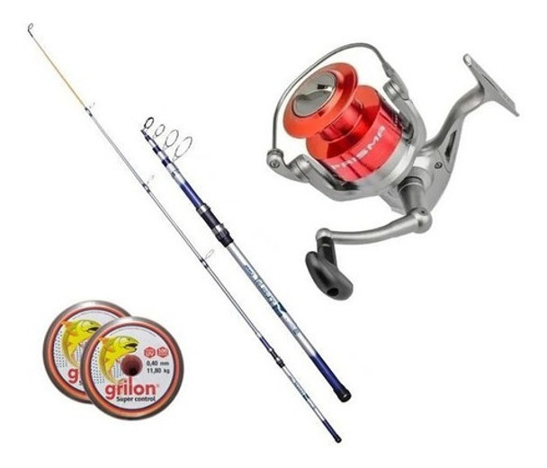 Caña De Pesca De Lance Telescopica + Reel + Regalo M Sports! 0