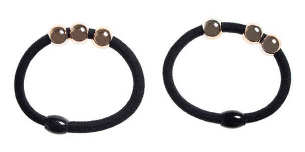 Pulsera Elástico Wav Bolitas De Metal X 2 Un 0