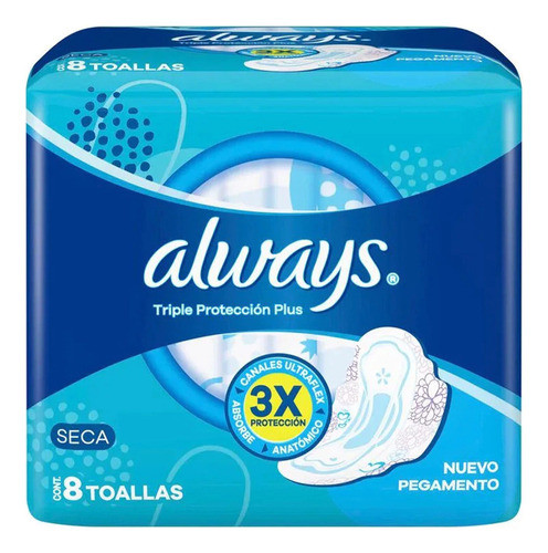 Toallitas Always Triple Proteccion Plus Seca X 8u.leer Descr 0