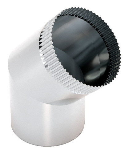 Codo 130mm 45º Acero Inoxidable Calefactor / Estufa 0