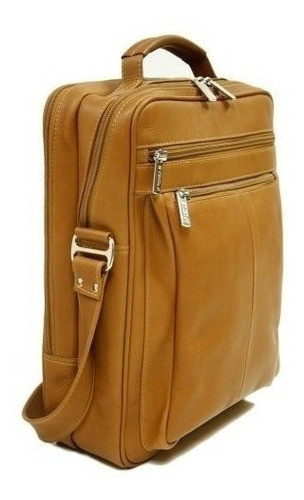 Piel Leather Laptop Shoulder Bag Saddle One 0