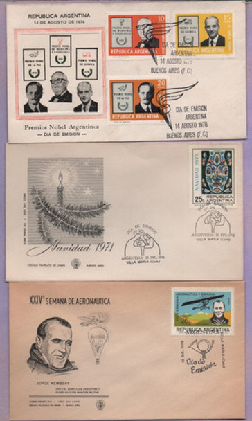 0217_lote De 9 Sobres Primer Día De Argentina 0
