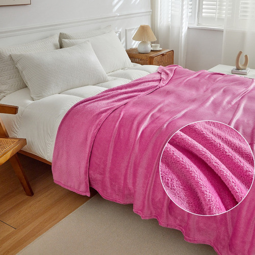 Manta Microfibra Lisa Queen Soft Macia Pink 0