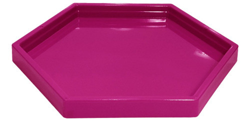 Bandeja Decorativa Sextavada Magenta 22x22cm Tasil 0