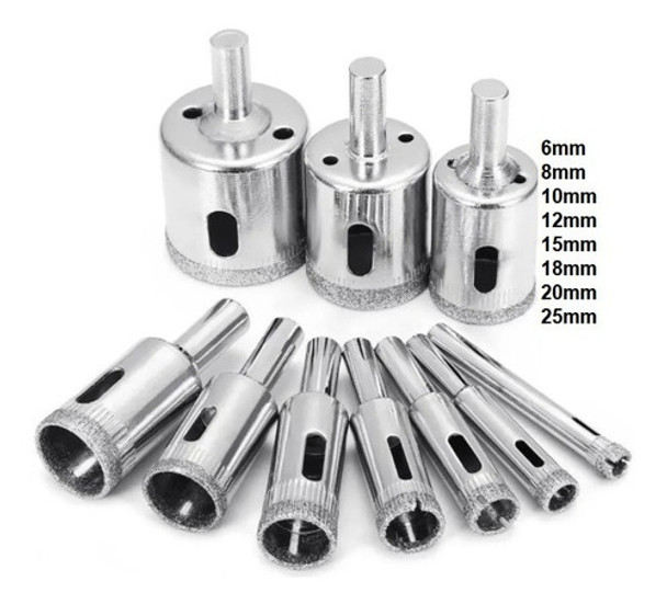 Set De Mechas Copa Diamantada Broca Vidrio Cerámica Mármol 0