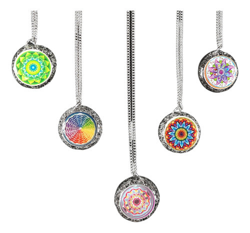 Orgonita Dije Circular Mini Con Mandalas Surtidos De Color 0