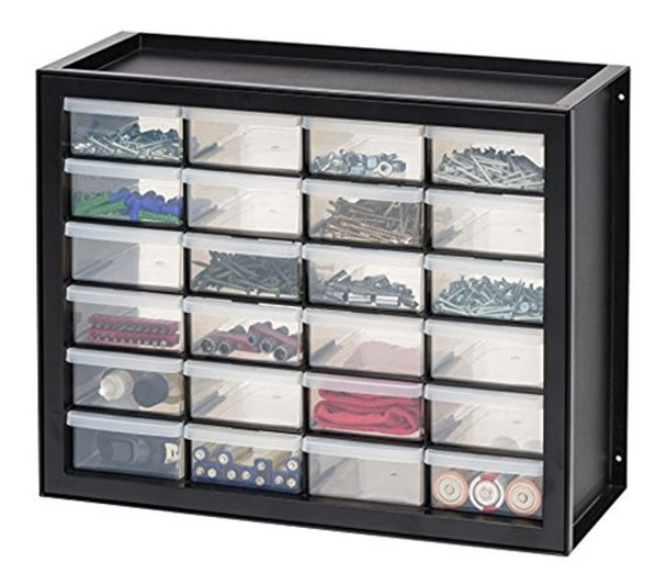 Iris Usa Gabinete De Piezas Y Herrajes, 24 Cajones, Negro 0